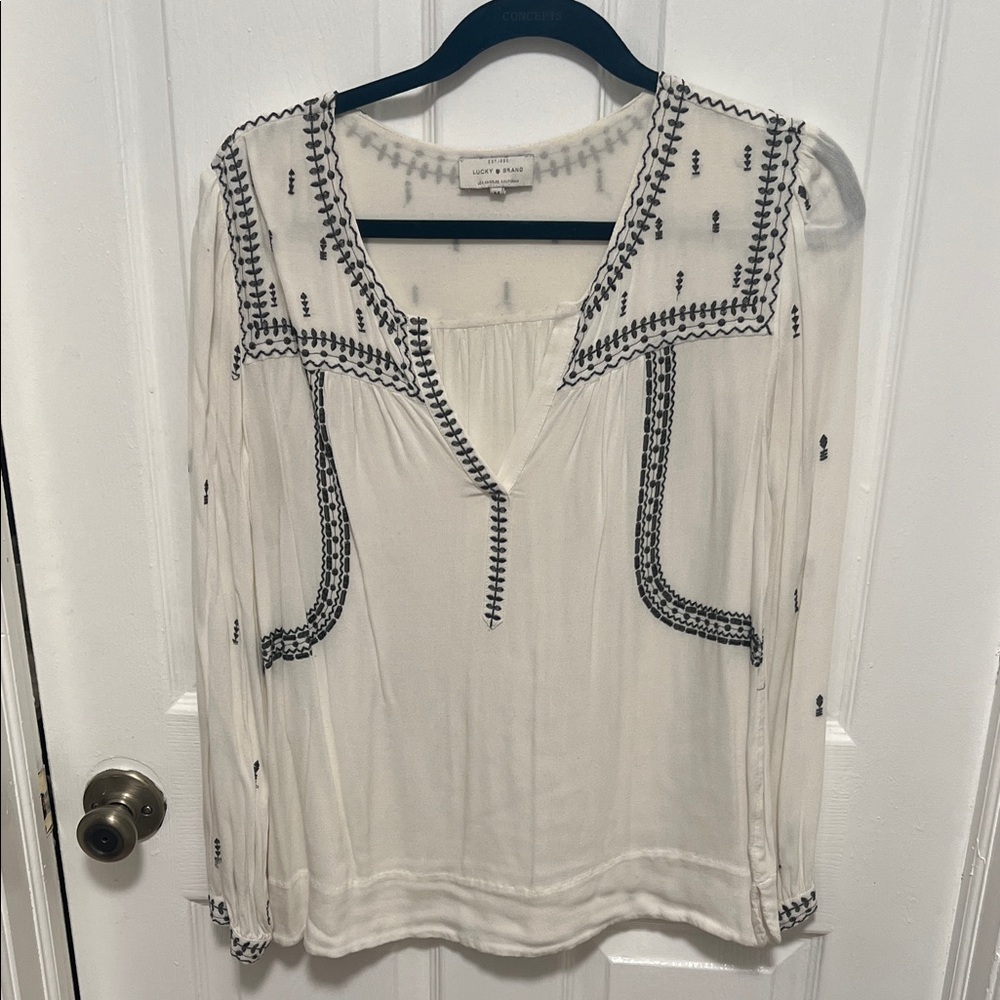 Lucky Brand Embroidered Blouse